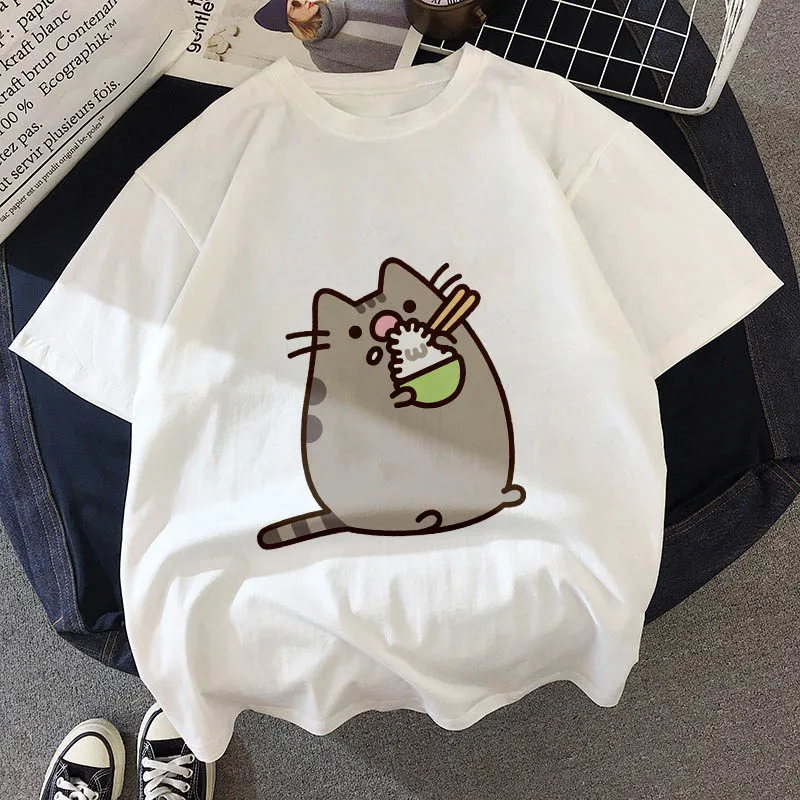 Kawaii/футболка с толстым котом Детская Новая летняя Милая модная футболка для детей тонкая хипстерская футболка для девочек топы, одежда BAL541 - Цвет: BAL541O