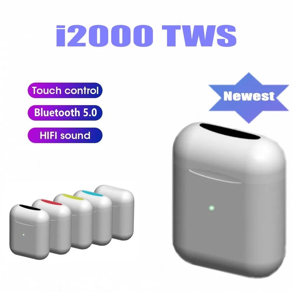 I2000 TWS 1:1 Реплика беспроводные Bluetooth наушники Смарт сенсор наушники гарнитура pk i10 i30 i80 i500 i9000 TWS для всех смартфонов