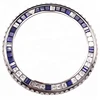 2021 Hot Sale Precision-Cut Equal Size 36pcs Stainless Steel Cubic Zirconia Gradient Rainbow Gemstones 41mm Watch Bezel