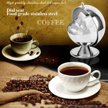 

Creative Spherical Sugar Bowl Container Stainless Steel Kitchen Seasoning Bottle Spice Tank With Rotatable Lid Condiment Jar
