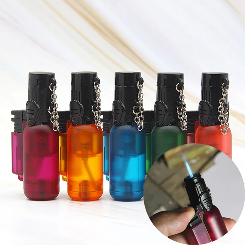 

Jet Butane Gas Key Ring Pocket Lighter Torch Portable Spray Gun Nozzle Cigarette Lighter Turbo Compact Windproof Cigar Outdoor