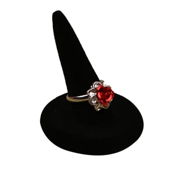 

2pcs Jewelry Home Accessories Rack Flocking Portable Fingertip Decoration Storage Cone Organiser Stand Gift Ring Display Show