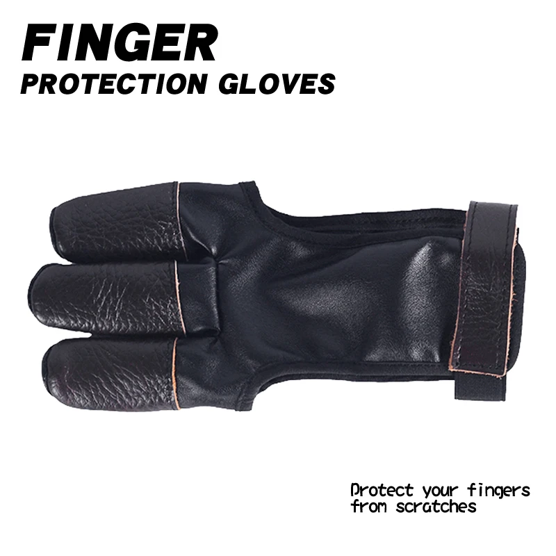 

Archery 3 Finger Fingertabs Fingerguards Leather Glove Protection Gear Archery Glove Guard Safety Protector Bow Accessories
