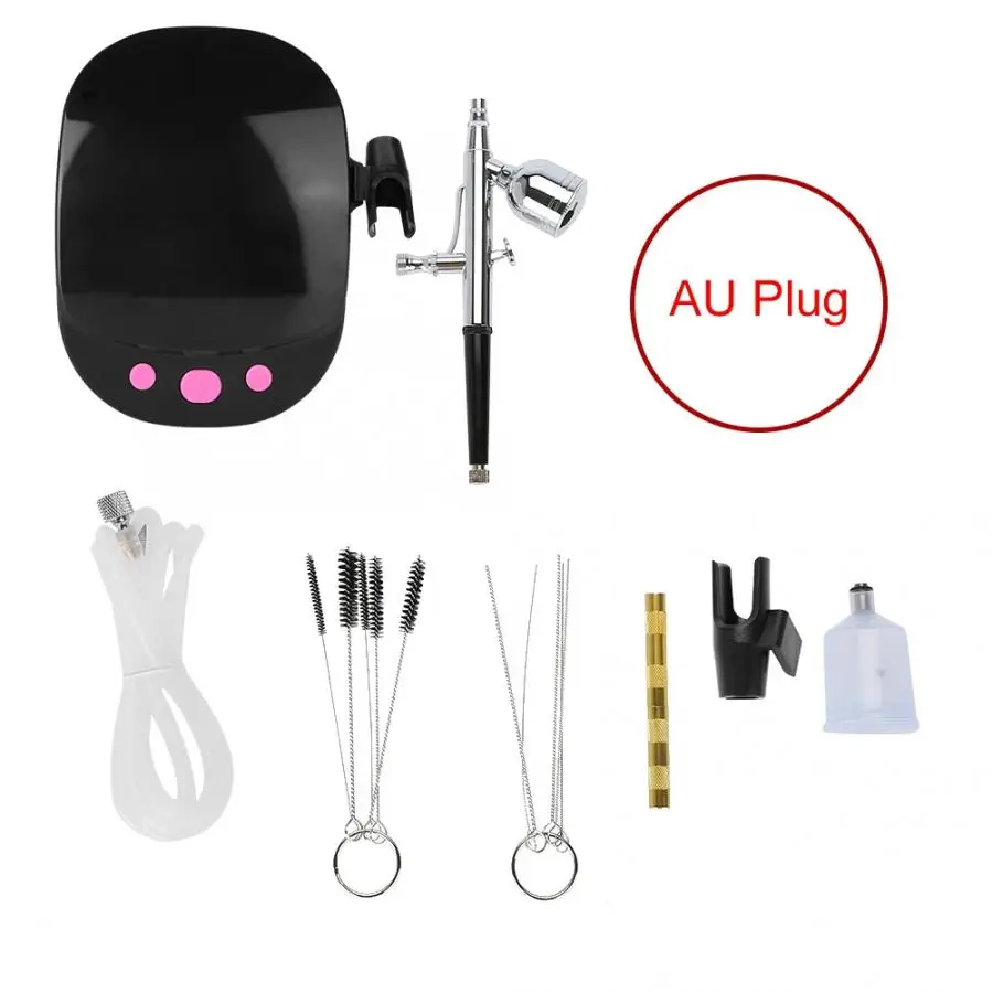 Black AU Plug Уход за кожей портативный мини спрей машина микро-увлажняющий кислородный распылитель тату макияж омоложение кожи спа инструменты l - Цвет: Black AU Plug