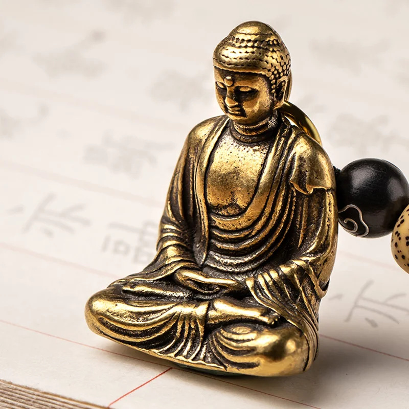 buddha brass pendant keychain (10)