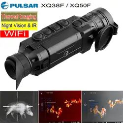 Портативный Pulsar XQ50F/XQ38F тепловое изображение ночного видения Монокуляр 50 Гц охотничья камера Wifi приложение W/дальномер тепловизор