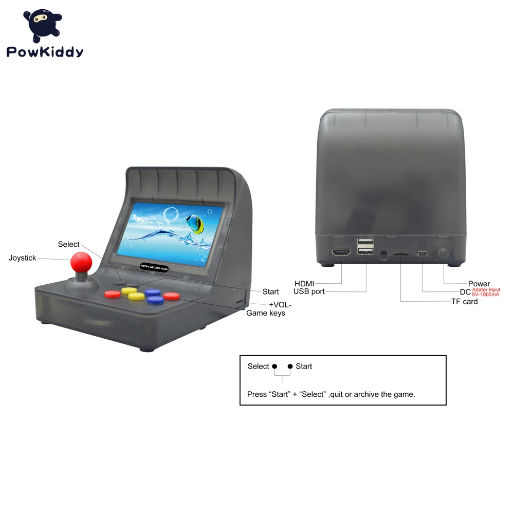 Powkiddy Ретро аркадные FC игры HDMI Ручной игровой геймпад 4,3 дюймов ips 64bit 3000 видеоигры классический PS1 Android USB джойстик