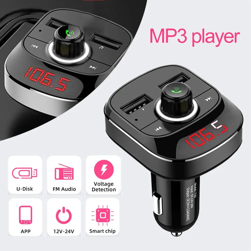 Автомобильный MP3-плеер Bluetooth fm-передатчик комплект Hands-Free 3.1A Dual USB зарядное
