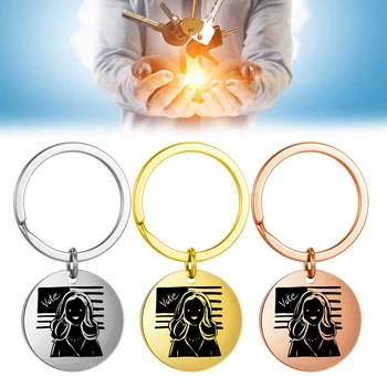 

Round Stainless Steel Plating Vote Word Shape Keychain Personalized Car Pendant Gift for Friends and Family HG99