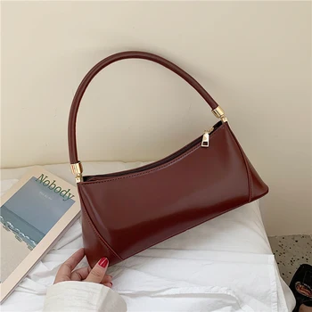 

Burminsa Chic Design Ladies Baguette Bags Evening Party Dinner Purses High Quality Women PU Leather Underarm Shoulder Bags 2020
