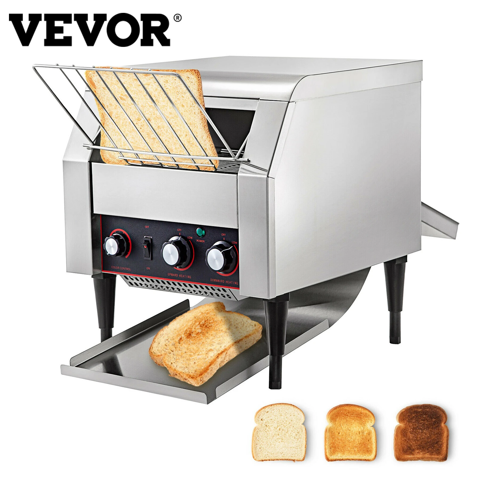 Vevor 150/300/450 Pcs/h Electric Conveyor Toaster Bread Bagel Food