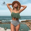 CUPSHE Green and Stripe High Waisted Bikini Sets Sexy Tank Top Swimsuit Two Pieces Swimwear Women 2022 Beach Bathing Suits ► Photo 3/6