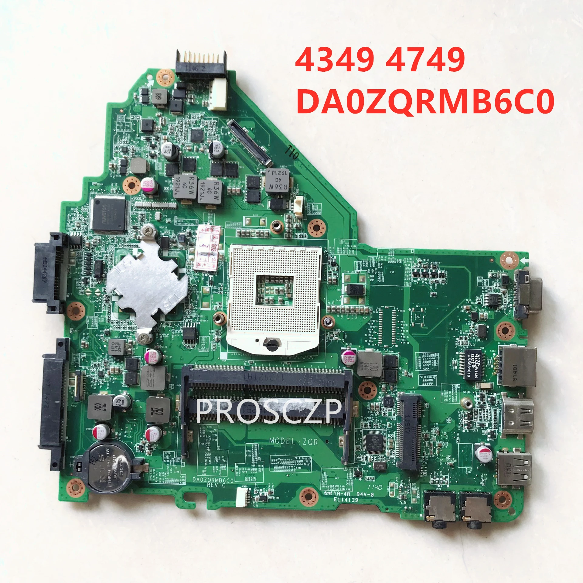 Free Shipping Mainboard For ACER Aspire 4349 4749 Laptop Motherboard DA0ZQRMB6C0 HM65 MBRR406001 100% Full Tested Working Well laptop motherboards