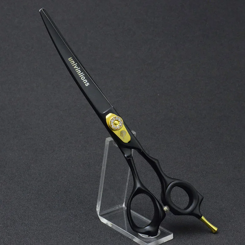 7" Pet Dogs Gromming Scissors Up Curved Shears Sharp Edge Animals Cat Upward Hair Cutting Barber Cutting Tools Stainless Steel