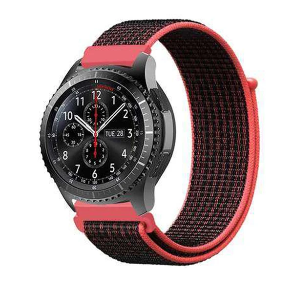 red black 10 22 мм ремешок для часов samsung galaxy watch 46 мм 42 мм активный 2 нейлон huawei watch gt ремешок Amazfit bip gear S3 Frontier 44 40 - Цвет ремешка: red black 10