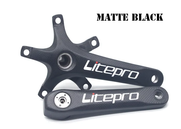 Litepro велосипед Сверхлегкий карбоновый коленчатый набор 130 BCD 412 складной велосипед шатун для дорожного велосипеда 170 мм части велосипеда - Цвет: Matte Black