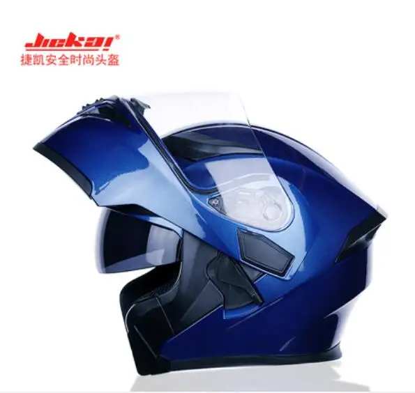 New style Knight protection Flip Up Motorcycle Safety Helmet JIEKAI Open Face Double lens Motorbike Helmets of ABS PC visor - Цвет: Хаки