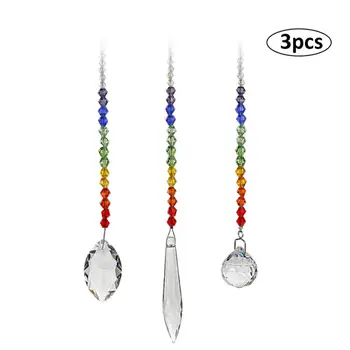 

Crystal 38mm Cone Prisms Chakra Hanging Suncatcher Window Ornament Rainbow Maker 2pcs Ceiling Fan Pull Chains Decor For Home