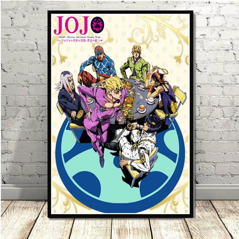 JoJo s Необычные Приключения действие Япония Аниме Малыш комиксы картины плакат и принты художественные настенные картины для гостиной домашний декор - Цвет: Зеленый