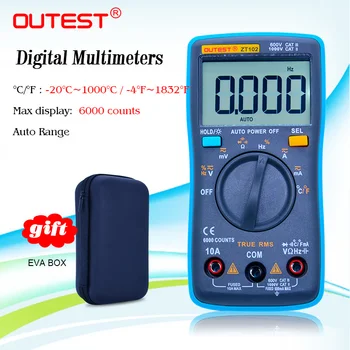 

OUTEST ZT102 Digital Multimeter True RMS AC/DC Voltage Current Temperature Ohm Frequency Diode Resistance Capacitance Multimetro