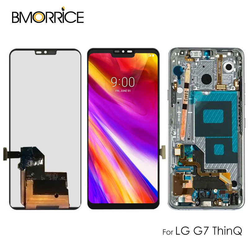 6," ЖК-дисплей для LG G7 ThinQ сенсорный экран дигитайзер полная сборка Замена Черный с рамкой