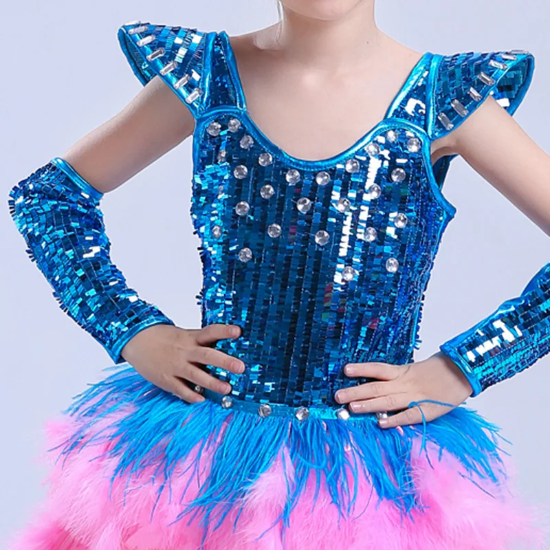 2018 New Ballet Dress For Kids Children Jazz Performance Dresses Tutu Sequins Modern Dancing Costumes Skating Dresses For Girls (5)