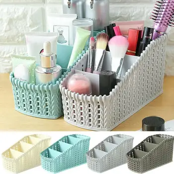 

Imitation Rattan Home Office Debris Storage Baskets Finishing Box Desktop Makeup Organizer Basket New Cosmetics Tools A4E9