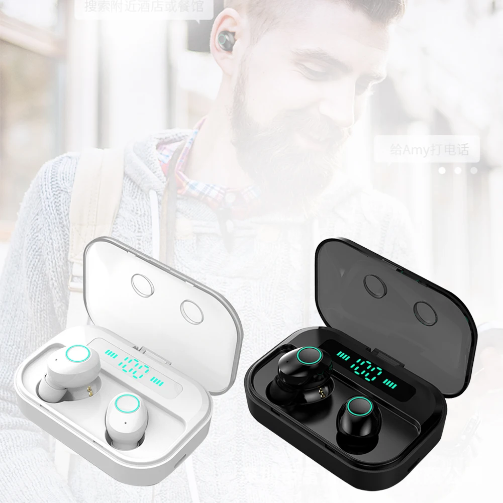 M7 наушники с шумоподавлением Водонепроницаемые Мини Bluetooth 5,0 Touch Play беспроводные наушники многофункциональный ABS светодиодный дисплей USB порт