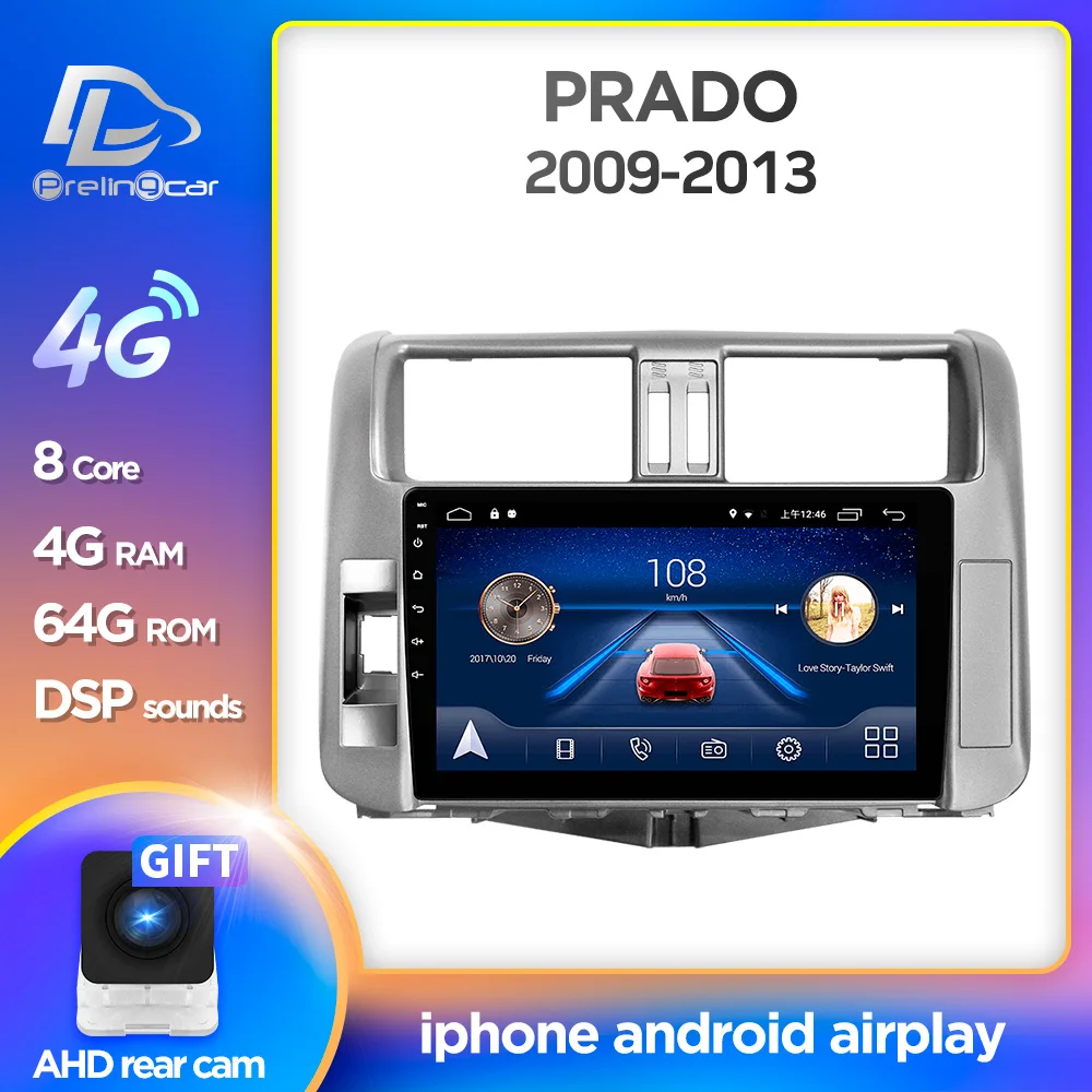Prelingcar Android10.0 для Toyota Land Cruiser Prado 150 2009-2013 автомобильный Радио Мультимедийный видео плеер GPS навигация без DVD 2 Din Prelingcar Android10.0 для Toyota Land Cruiser Prado 150 2009-2013 автомобильный Радио Мультимедийный видео плеер GPS навигация без DVD 2 Din
