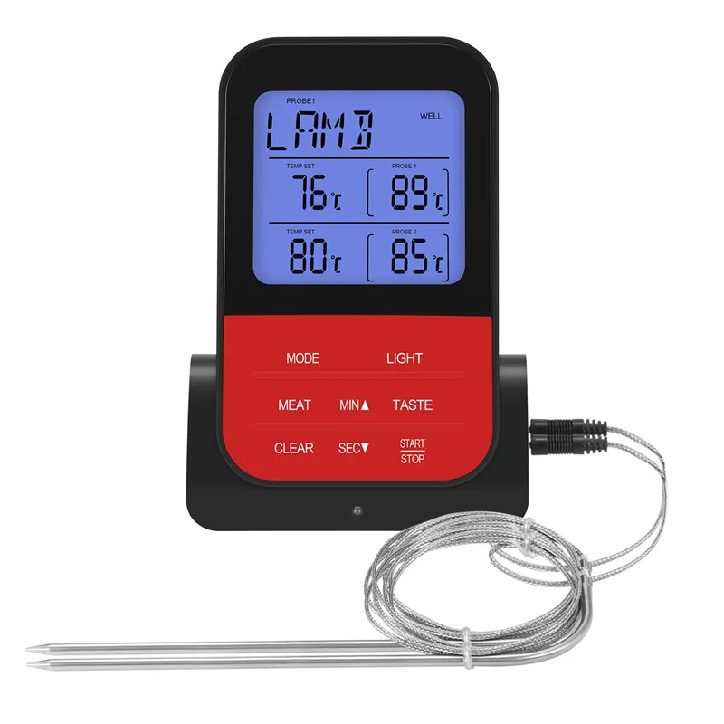 FJ3365 Тип Метеостанция беспроводной Крытый открытый сенсор термометр гигрометр Цифровой Будильник барометр цвет погоды - Цвет: Barbecue thermometer
