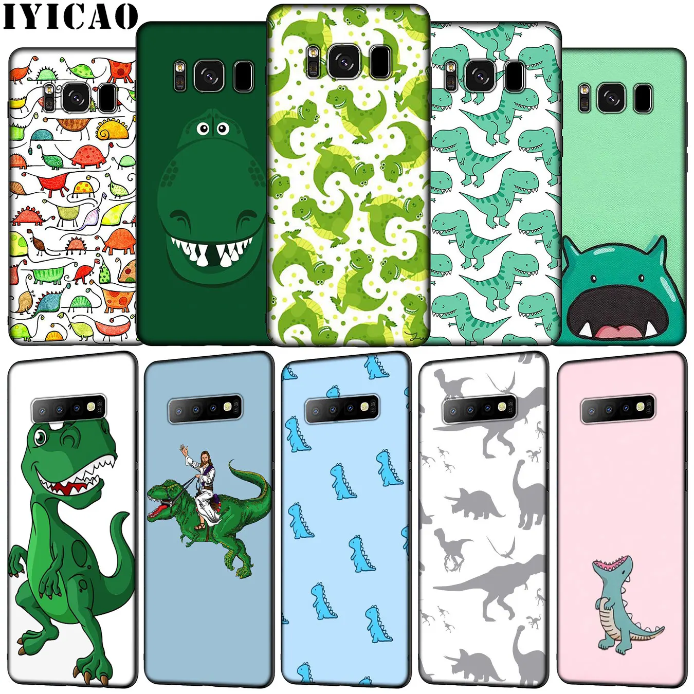 Мягкий силиконовый чехол для телефона с динозавром IYICAO Samsung Galaxy S20 Ultra S10e S9 S8 Plus S6 S7
