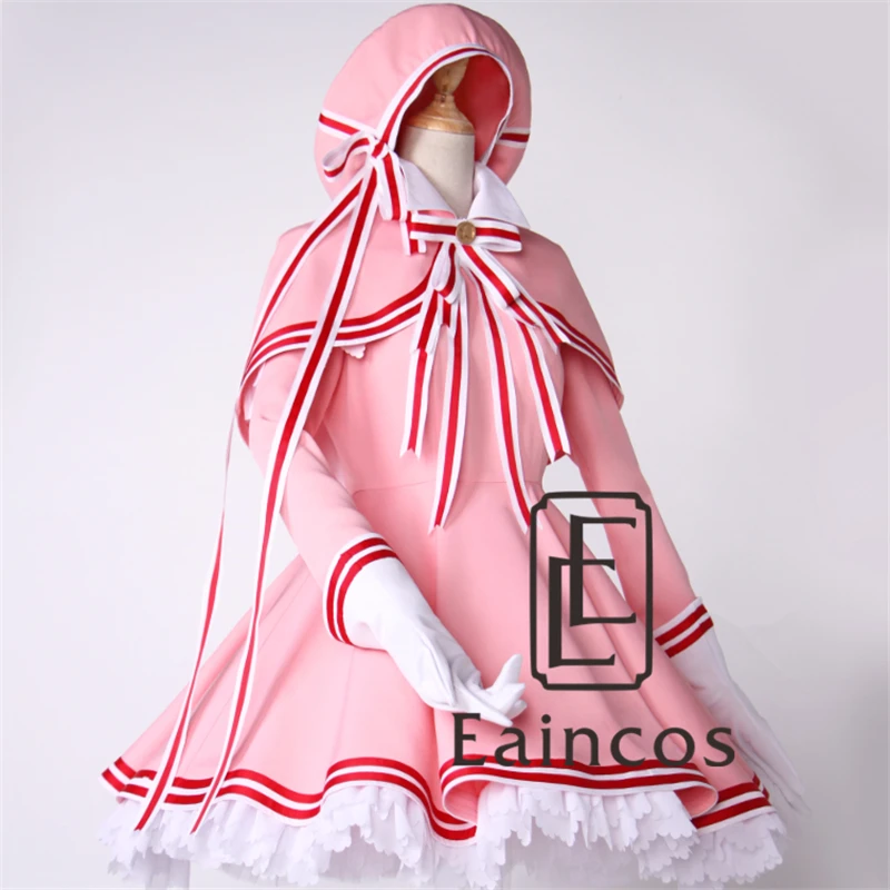 Аниме Cardcaptor Sakura KINOMOTO Сакура косплей розовый костюм для Хэллоуина вечеринки