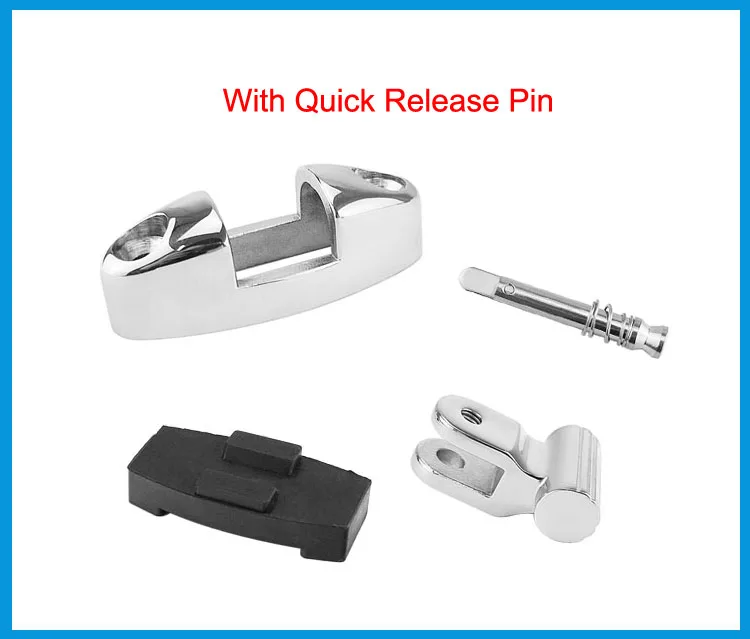 2PCS Stainless Steel 316 Boat Bimini Top Mount Swivel Deck Hinge With Rubber Pad Quick Release Pin Marine Accessories
