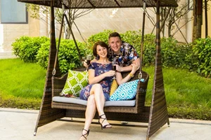 Loveseat Outdoor Swing พร้อมฝาปิด TF-9730