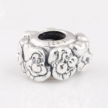 

Authentic 925 Sterling Silver Bead DIY Jewelry Cartoon Dwarfs All Around Spacer Charms fit Pandora Bracelets Bangle
