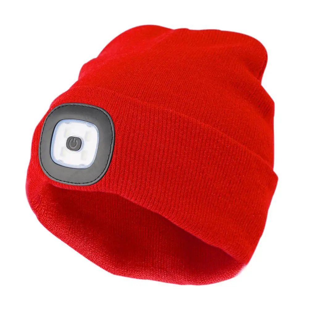 LED Light Hat USB Rechargeable Flashlight Cap LED Beanies Knit Hat Warm Flashlight Hat Hunting,Camping,Jogging,Fishing Cycling 