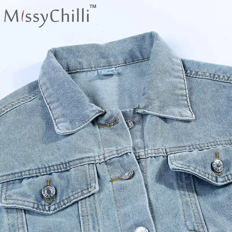 MissyChilli однобортные синие джинсовые куртки женские с длинным рукавом сексуальные уличные осенние пальто зимние модные вечерние куртка клуба