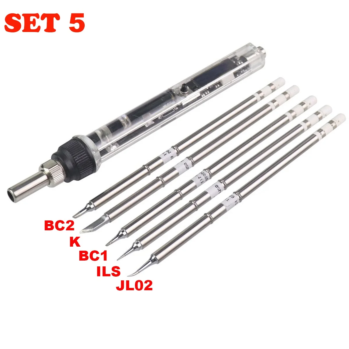 Portable Adjustable Temperature OLED Mini Electric Soldering Iron - 72W Soldering Station with BC2 Tip