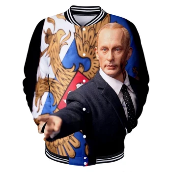

Putin Print Baseball Jacket Men/Women Winter Fashion Casual Harajuku Soft Jacket Coat Hot SalBe