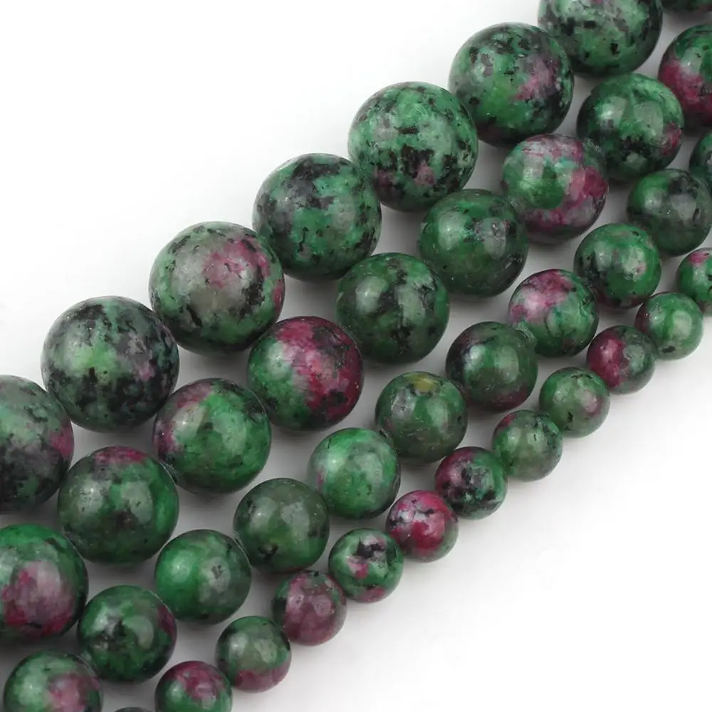 15'' Natural Ruby Zoisite Gemstone Stone Spacer Loose Beads Findings 4/6/8/10MM 