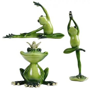 

More Size Resin Yoga Frog Figurines Nordic Garden Crafts Decorations Porch Store Animal Ornaments For Home Accessories 40P