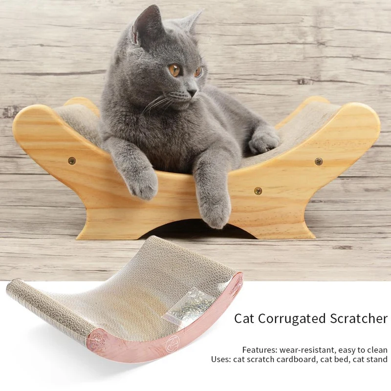 ELEG-Cat Гофрированная бумажная кровать для кошек, скребок для кошек, игрушка для кошек, диван, удобный для носки, гофрированный скребок, шлифовальный коготь