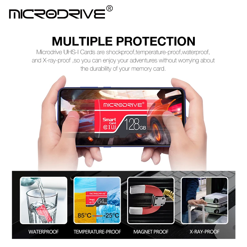 Флеш TF карта класс 10 Micro SD карта 32G 64g 128G 256g ручка MicroSD накопитель высокоскоростная карта памяти для samsung телефона/планшета/камеры