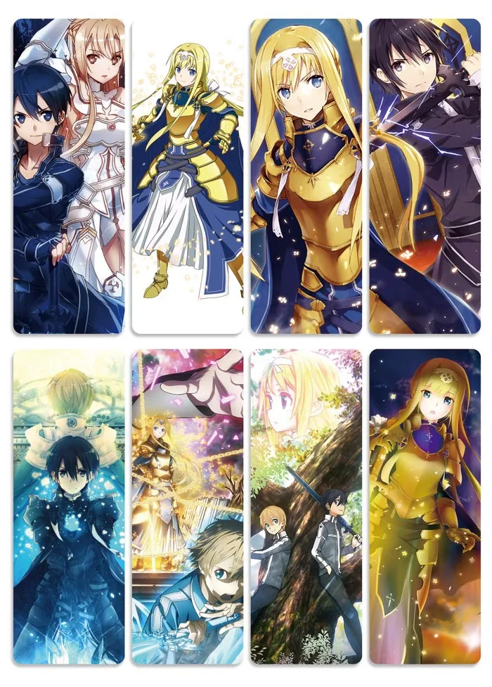 10 компл./лот аниме Sword Art Online закладки для книг Сан-алисизация: Арка «призрачная пуля»(ggo) книжная Обложка из ПВХ mark офисные школьные принадлежности подарок
