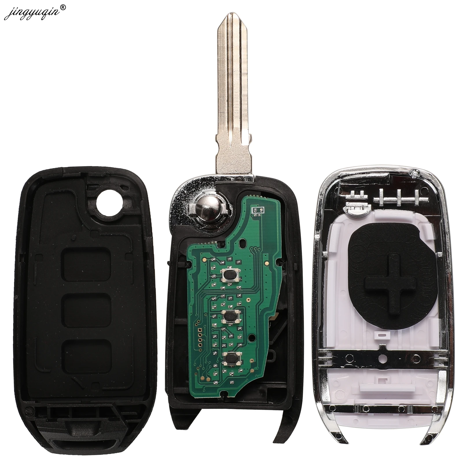 JINGYUQIN 3 BUTTONS FLIP REMOTE KEY PCF7952E 4A CHIP FOR RENAULT KADJAR CAPTUR MEGANE 3 SYMBOL 433MHZ HU138TE VAC102