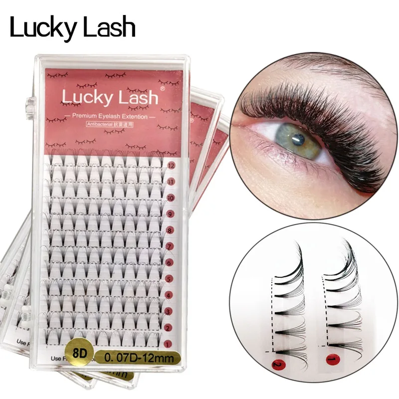 Готовые русские объемные ресницы LUCKY LASH 3D-10D накладные индивидуальные готовые для