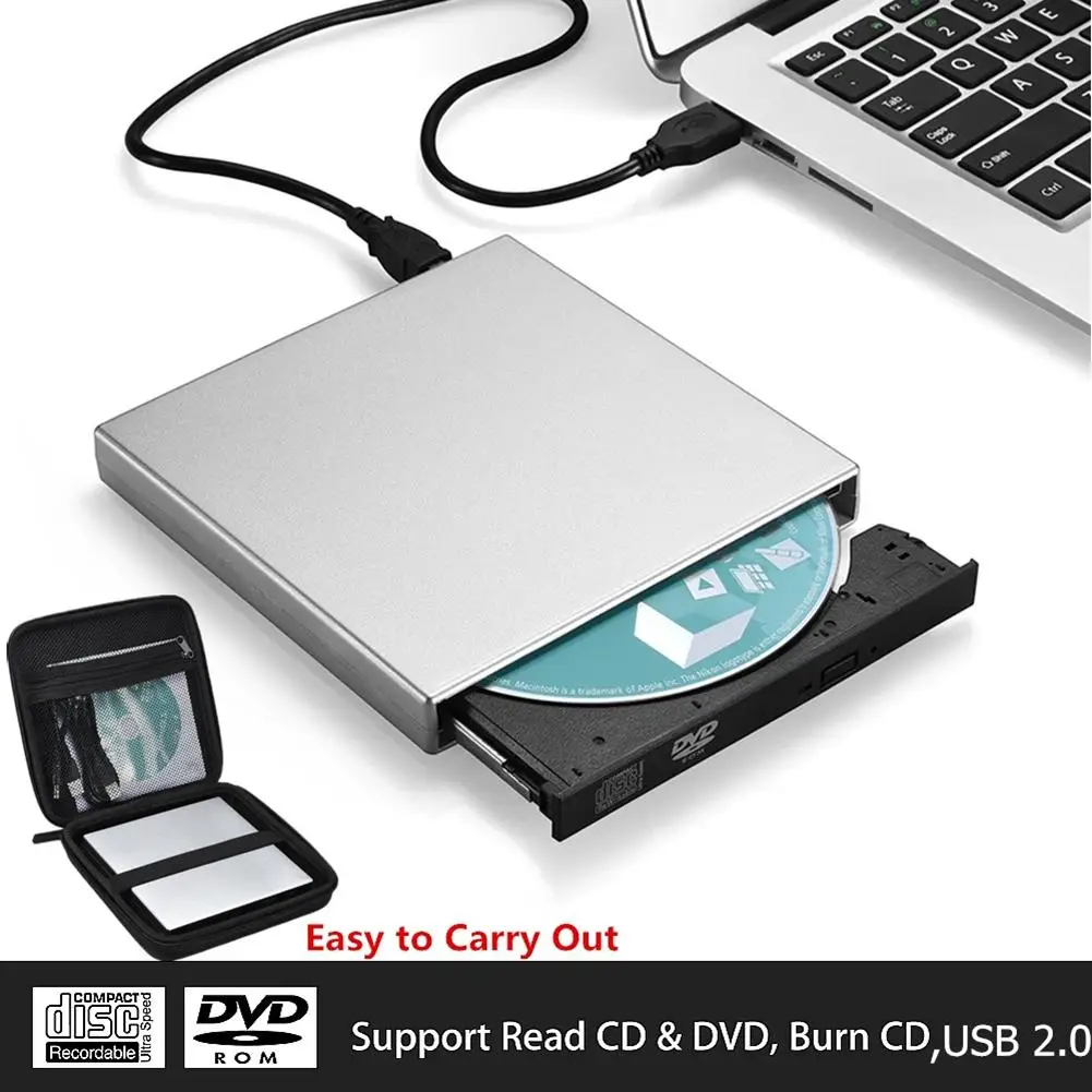 

USB 2.0 Slim Writer/Burner/Rewriter/CD ROM External DVD Drive for PC Laptop hot