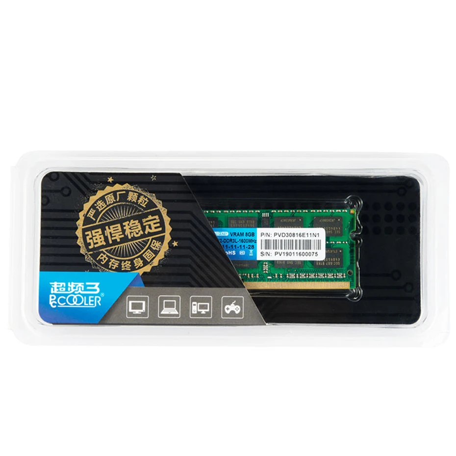 Pccooler DDR3 DDR3L лэптоп ноутбук память Оперативная память 4 ГБ 8 ГБ 1600 МГц 1,35 V PC3L 12800S памяти