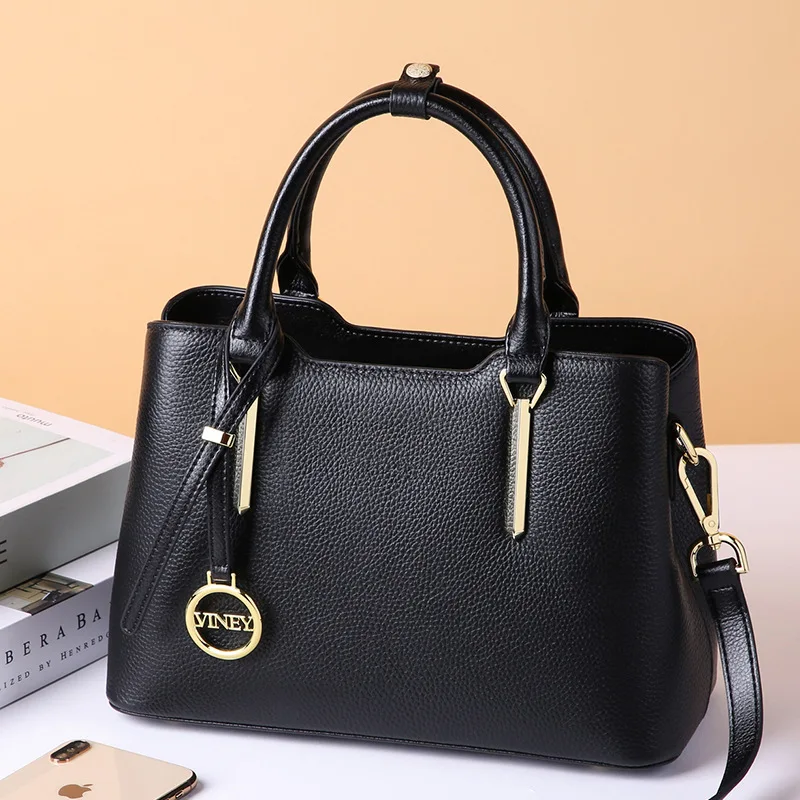 

Leather Bag WOMEN'S Bag New Style 2019 Large Capacity Autumn And Winter Versatile Handbag Fashion Oblique Shoulder Bag Ol Wind