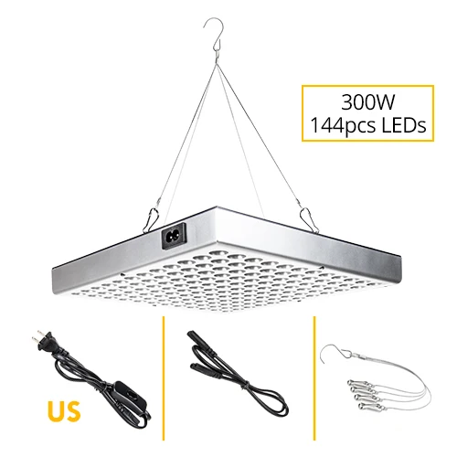 144leds US Plug Светодиодный световая панель для проращивания 150 Вт 300 Вт полный спектр Fitolampy растение лампа для растений Крытая палатка для гидропонического выращивания коробка теплица - Испускаемый цвет: 144leds US Plug